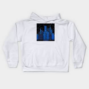 Pixel art cyberpunk cities 1 Kids Hoodie